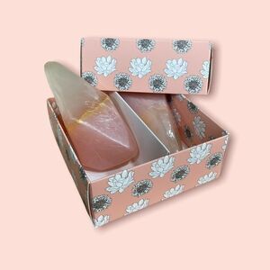 Luxury bath geode pink champagne soap set